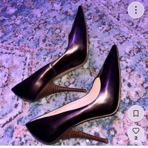 Platinum brown/black leather CASADEI stiletto pumps Minor scuffs on heel not bad